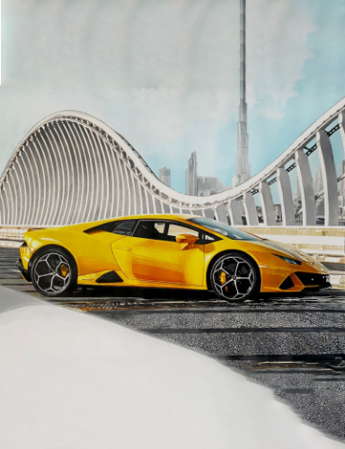 Yellow Lamborghini Painting